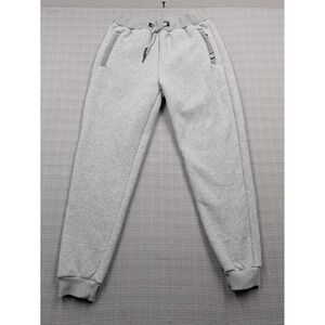 Fashion Sweatpants Mens Medium Gray Sherpa Fleece Lined Elastic Waist Zip Pocket